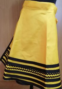 Kids Costumes to Hire - African design Girl wrap skirt  & headscarf  - YELLOW 